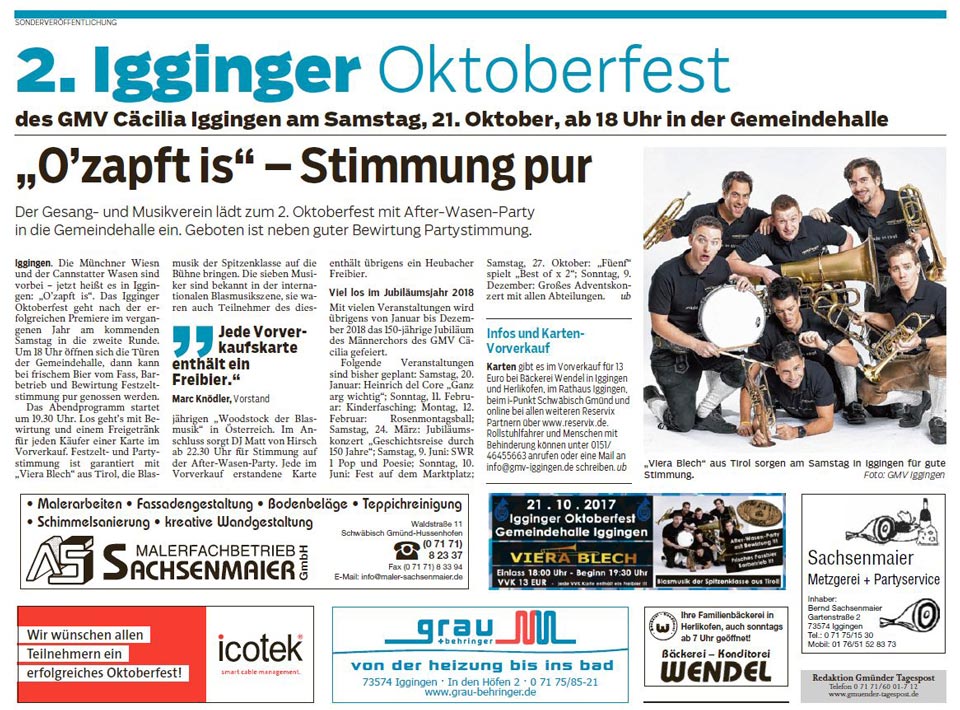 Gmünder Tagespost 20.10.2017